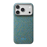 Apple iPhone 18 Pro Kılıf M-safe Şarj Özellikli Aramid Karbon Fiber Pitaka Wind Over Wheat Serisi Kapak