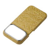 Apple iPhone 18 Pro Kılıf M-safe Şarj Özellikli Aramid Karbon Fiber Pitaka Wind Over Wheat Serisi Kapak