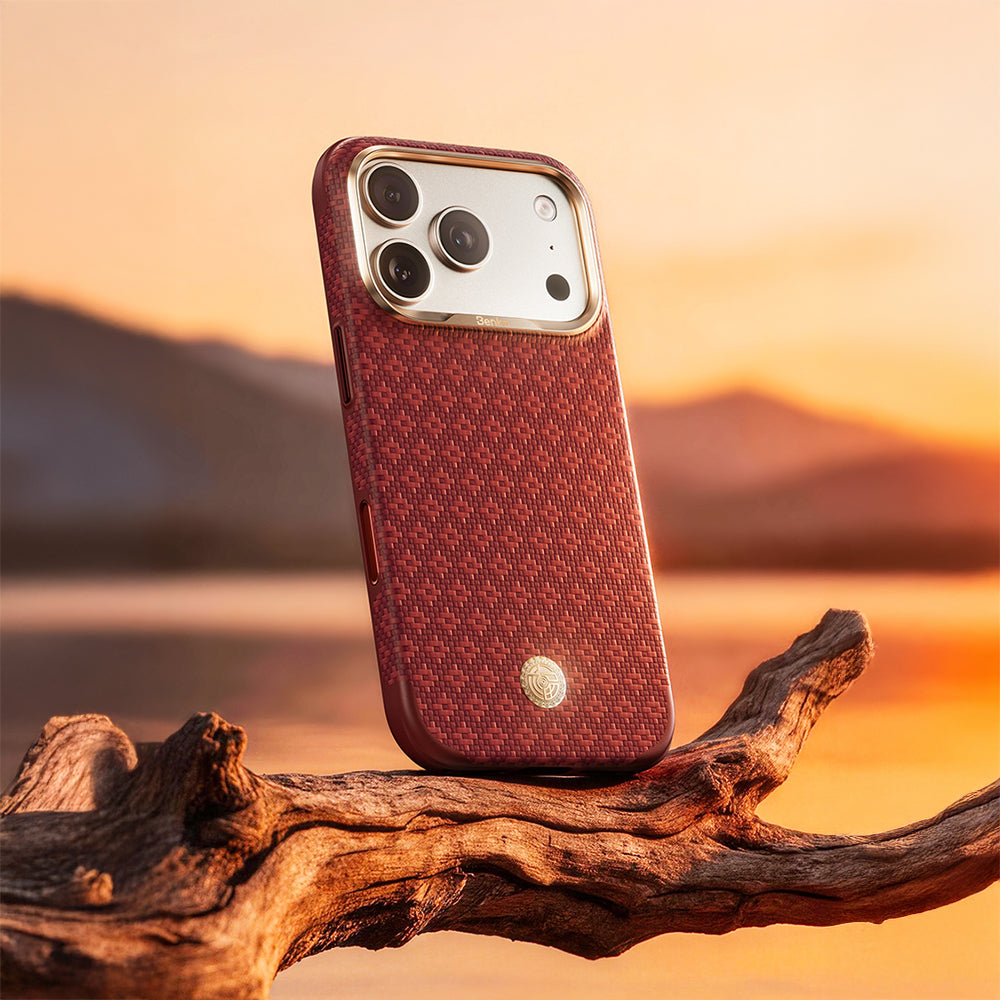 Apple iPhone 18 Pro Kılıf M-Safe Şarj Özellikli Benks ArmorPro ArmorEdge X9 Serisi Kevlar Karbon Kapak
