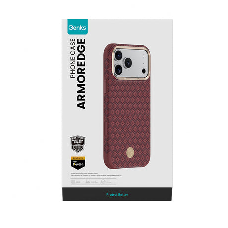 Apple iPhone 18 Pro Kılıf M-Safe Şarj Özellikli Benks ArmorPro ArmorEdge X9 Serisi Kevlar Karbon Kapak