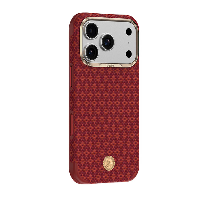 Apple iPhone 18 Pro Kılıf M-Safe Şarj Özellikli Benks ArmorPro ArmorEdge X9 Serisi Kevlar Karbon Kapak