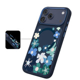 Apple iPhone 18 Pro Kılıf M-safe Şarj Özellikli Çiçek Tasarımlı Mutural Flower Serisi Kapak