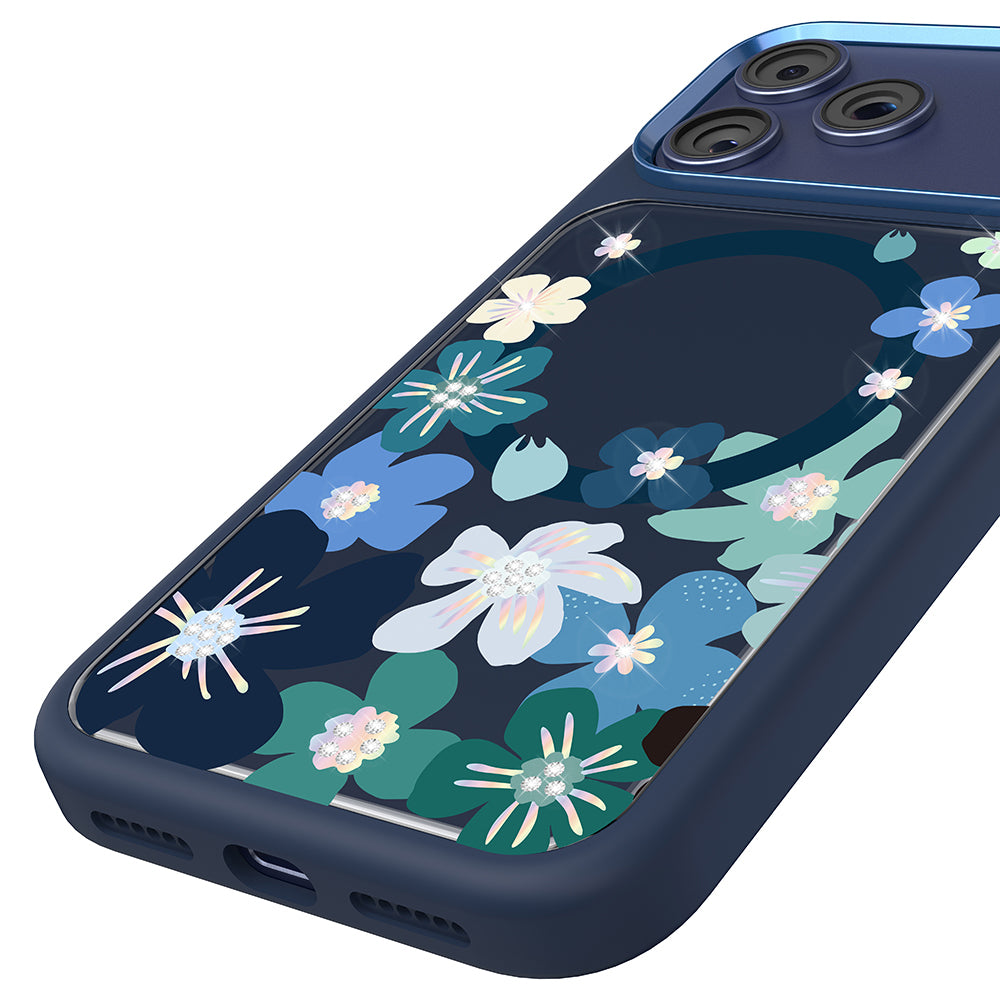 Apple iPhone 18 Pro Kılıf M-safe Şarj Özellikli Çiçek Tasarımlı Mutural Flower Serisi Kapak