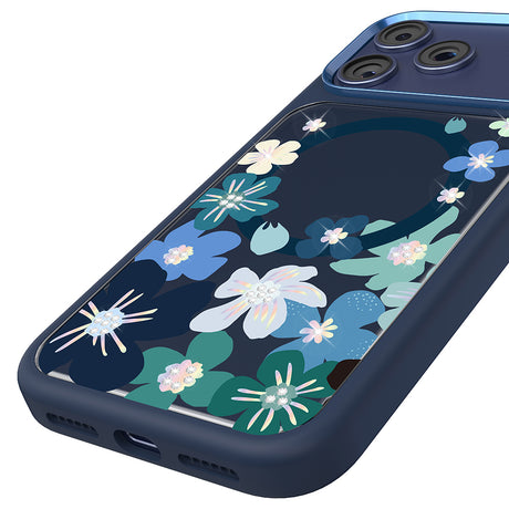 Apple iPhone 18 Pro Kılıf M-safe Şarj Özellikli Çiçek Tasarımlı Mutural Flower Serisi Kapak