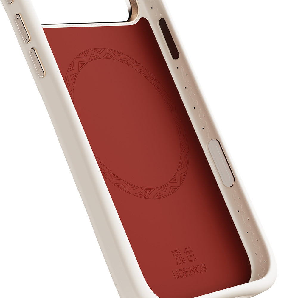 Apple iPhone 18 Pro Kılıf M-Safe Şarj Özellikli Çizgili Logolu Udemos Freedom Serisi Kapak