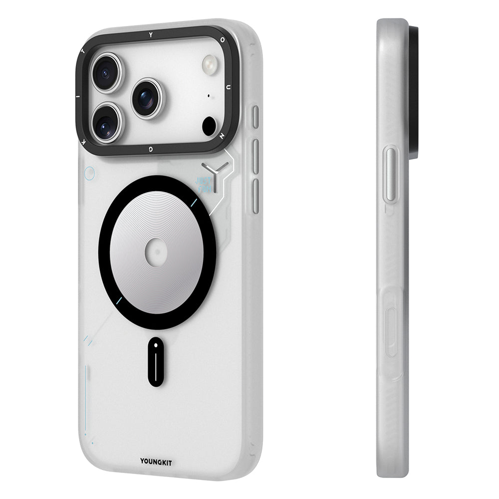 Apple iPhone 18 Pro Kılıf M-safe Şarj Özellikli Disk Desenli Youngkit Disc Battle Kapak
