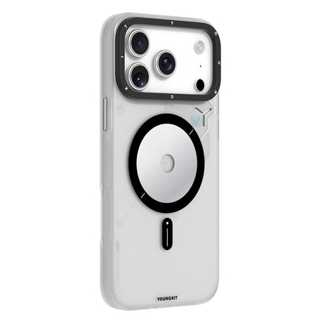 Apple iPhone 18 Pro Kılıf M-safe Şarj Özellikli Disk Desenli Youngkit Disc Battle Kapak