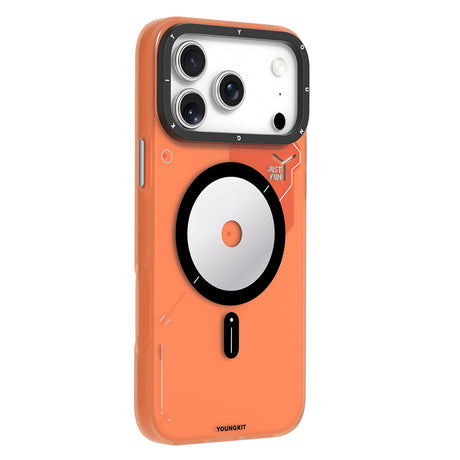 Apple iPhone 18 Pro Kılıf M-safe Şarj Özellikli Disk Desenli Youngkit Disc Battle Kapak