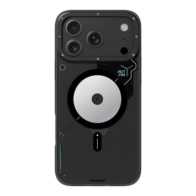 Apple iPhone 18 Pro Kılıf M-safe Şarj Özellikli Disk Desenli Youngkit Disc Battle Kapak