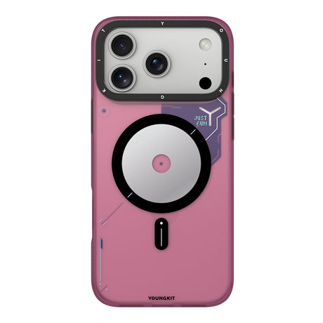 Apple iPhone 18 Pro Kılıf M-safe Şarj Özellikli Disk Desenli Youngkit Disc Battle Kapak