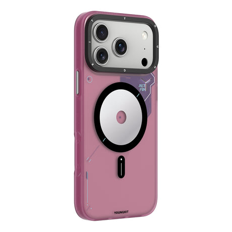Apple iPhone 18 Pro Kılıf M-safe Şarj Özellikli Disk Desenli Youngkit Disc Battle Kapak