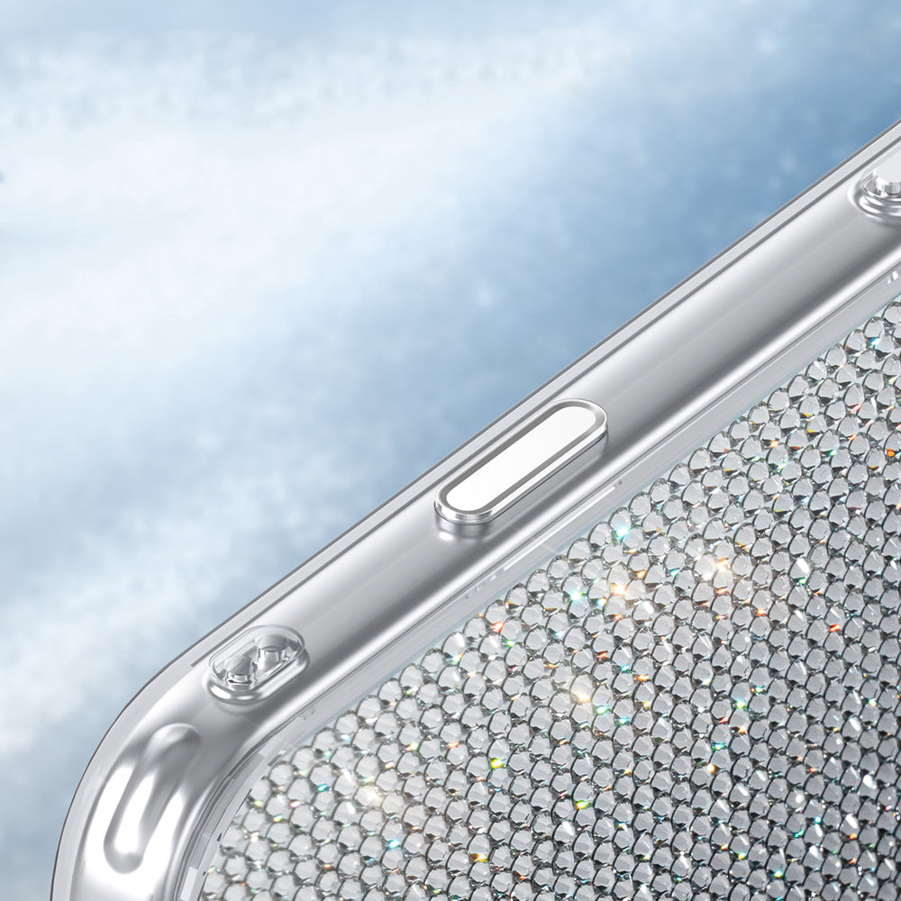 Apple iPhone 18 Pro Kılıf M-Safe Şarj Özellikli El İşlemeli Swarovski Taşlı Zore Paris Riva Sert PC Kapak