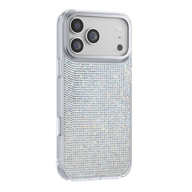 Apple iPhone 18 Pro Kılıf M-Safe Şarj Özellikli El İşlemeli Swarovski Taşlı Zore Paris Riva Sert PC Kapak