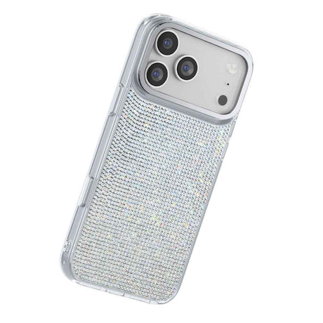 Apple iPhone 18 Pro Kılıf M-Safe Şarj Özellikli El İşlemeli Swarovski Taşlı Zore Paris Riva Sert PC Kapak