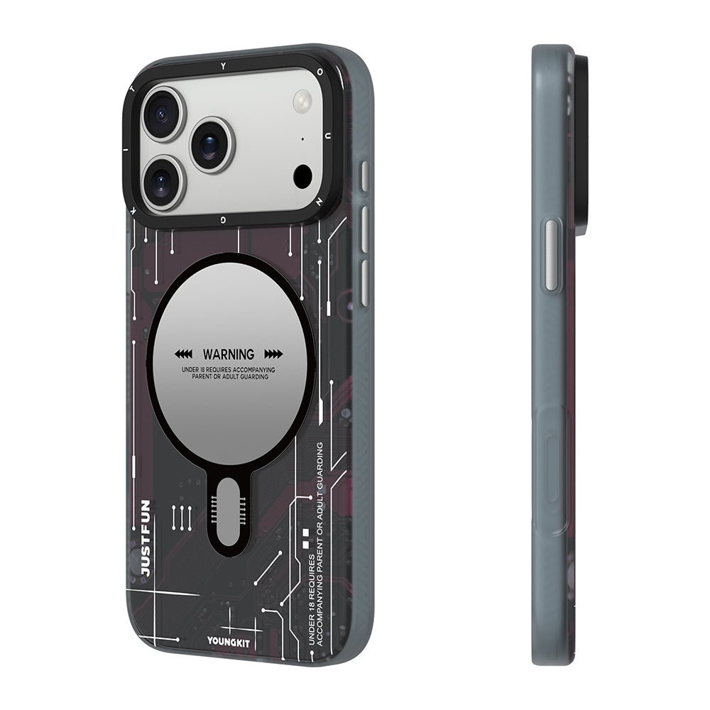 Apple iPhone 18 Pro Kılıf M-safe Şarj Özellikli Kamera Denetim Butonlu Youngkit Technology Serisi Kapak