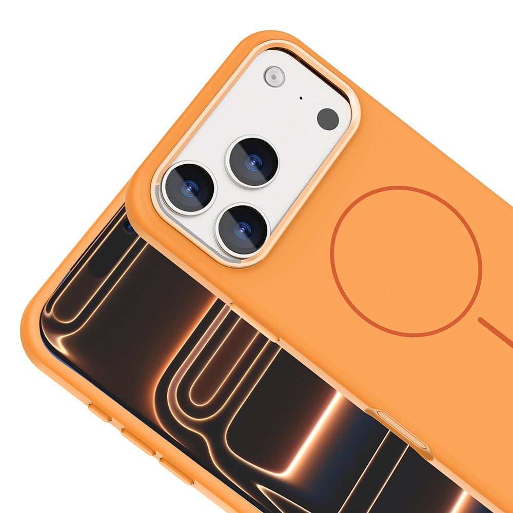 Apple iPhone 18 Pro Kılıf M-Safe Şarj Özellikli Metal Kamera Çerçeveli Zore Edi Silikon Kapak