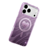 Apple iPhone 18 Pro Kılıf M-Safe Şarj Özellikli Orjinal Swarovski Taşlı Zore Paris Rovix Sert PC Kapak