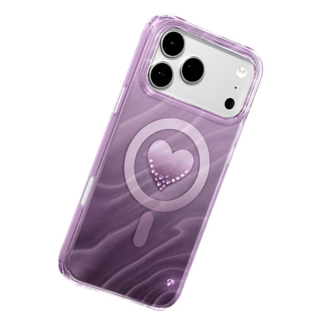 Apple iPhone 18 Pro Kılıf M-Safe Şarj Özellikli Orjinal Swarovski Taşlı Zore Paris Rovix Sert PC Kapak