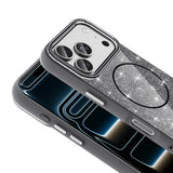 Apple iPhone 18 Pro Kılıf M-safe Şarj Özellikli Parlayan Simli Zore Okso Kapak