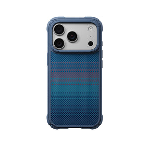 Apple iPhone 18 Pro Kılıf M-safe Şarj Özellikli Pitaka Tactile Woven Sunset-Moonrise Aramid Serisi Cairn Kapak
