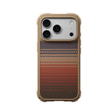 Apple iPhone 18 Pro Kılıf M-safe Şarj Özellikli Pitaka Tactile Woven Sunset-Moonrise Aramid Serisi Cairn Kapak
