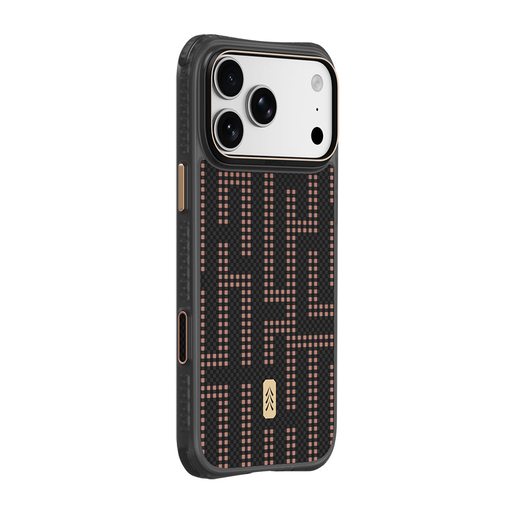 Apple iPhone 18 Pro Kılıf M-safe Şarj Özellikli Raptic Aramid Dual Grid Serisi Karbon Kapak