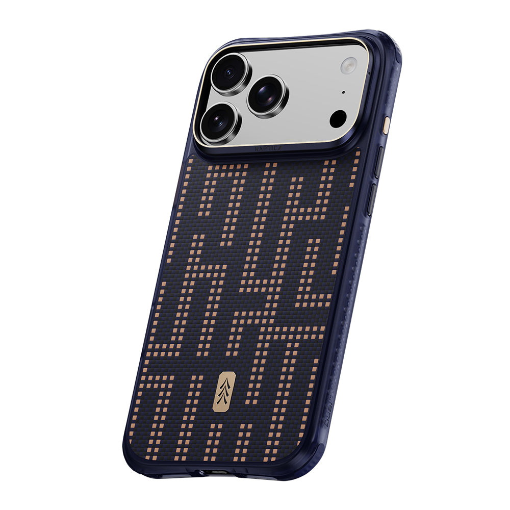Apple iPhone 18 Pro Kılıf M-safe Şarj Özellikli Raptic Aramid Dual Grid Serisi Karbon Kapak