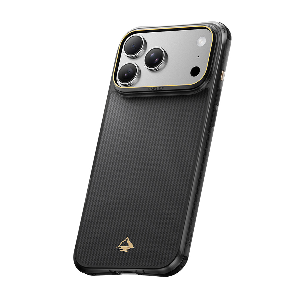 Apple iPhone 18 Pro Kılıf M-safe Şarj Özellikli Raptic Aramid Dual Reynis Serisi Karbon Kapak