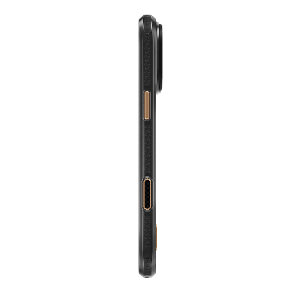 Apple iPhone 18 Pro Kılıf M-safe Şarj Özellikli Raptic Aramid Dual Rise Serisi 24 Ayar Altın Kaplamalı Karbon Kapak