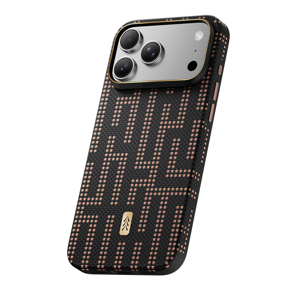 Apple iPhone 18 Pro Kılıf M-safe Şarj Özellikli Raptic Aramid Dual Ultra Grid Serisi Karbon Kapak