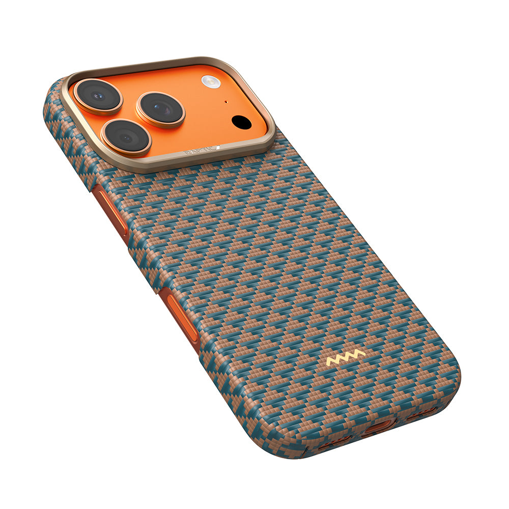 Apple iPhone 18 Pro Kılıf M-safe Şarj Özellikli Raptic Aramid Skin Origin Serisi Karbon Kapak