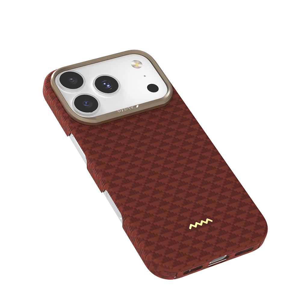 Apple iPhone 18 Pro Kılıf M-safe Şarj Özellikli Raptic Aramid Skin Origin Serisi Karbon Kapak
