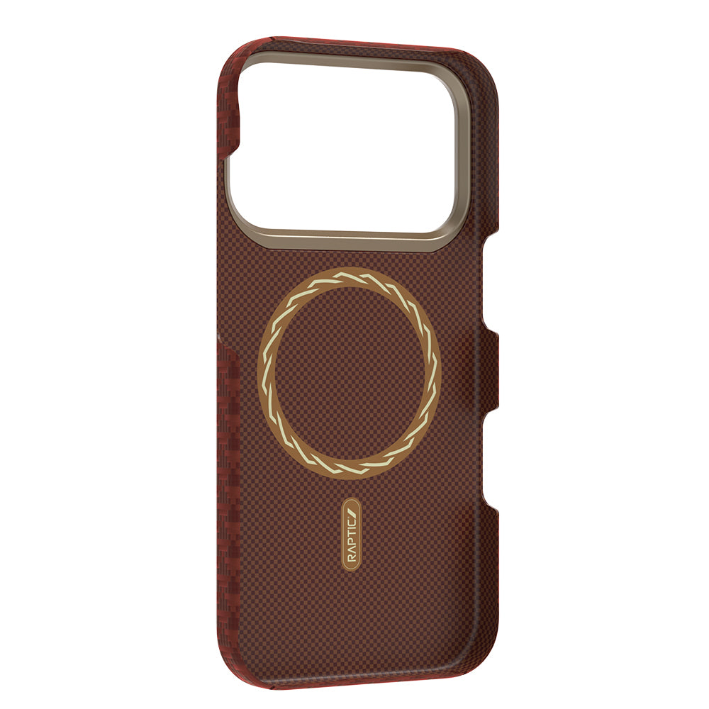 Apple iPhone 18 Pro Kılıf M-safe Şarj Özellikli Raptic Aramid Skin Origin Serisi Karbon Kapak