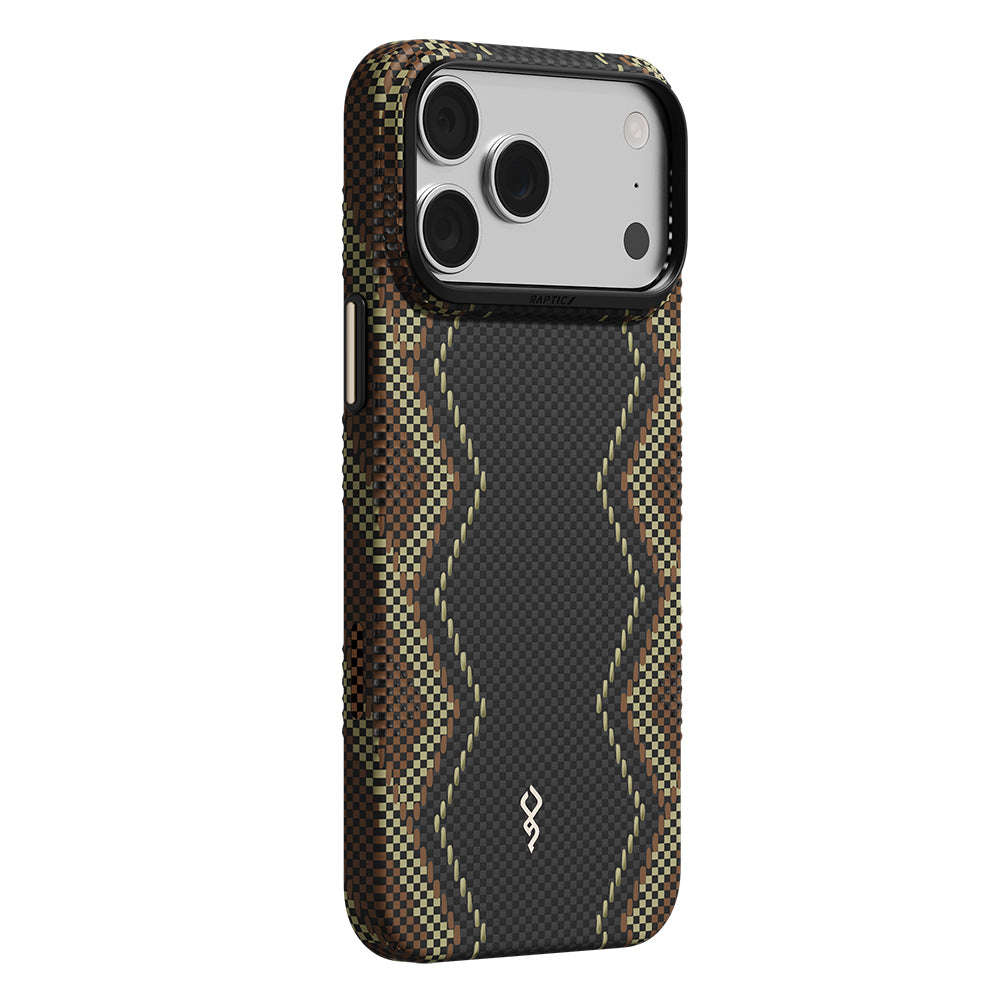 Apple iPhone 18 Pro Kılıf M-safe Şarj Özellikli Raptic Aramid Skin Scepter Serisi Karbon Kapak