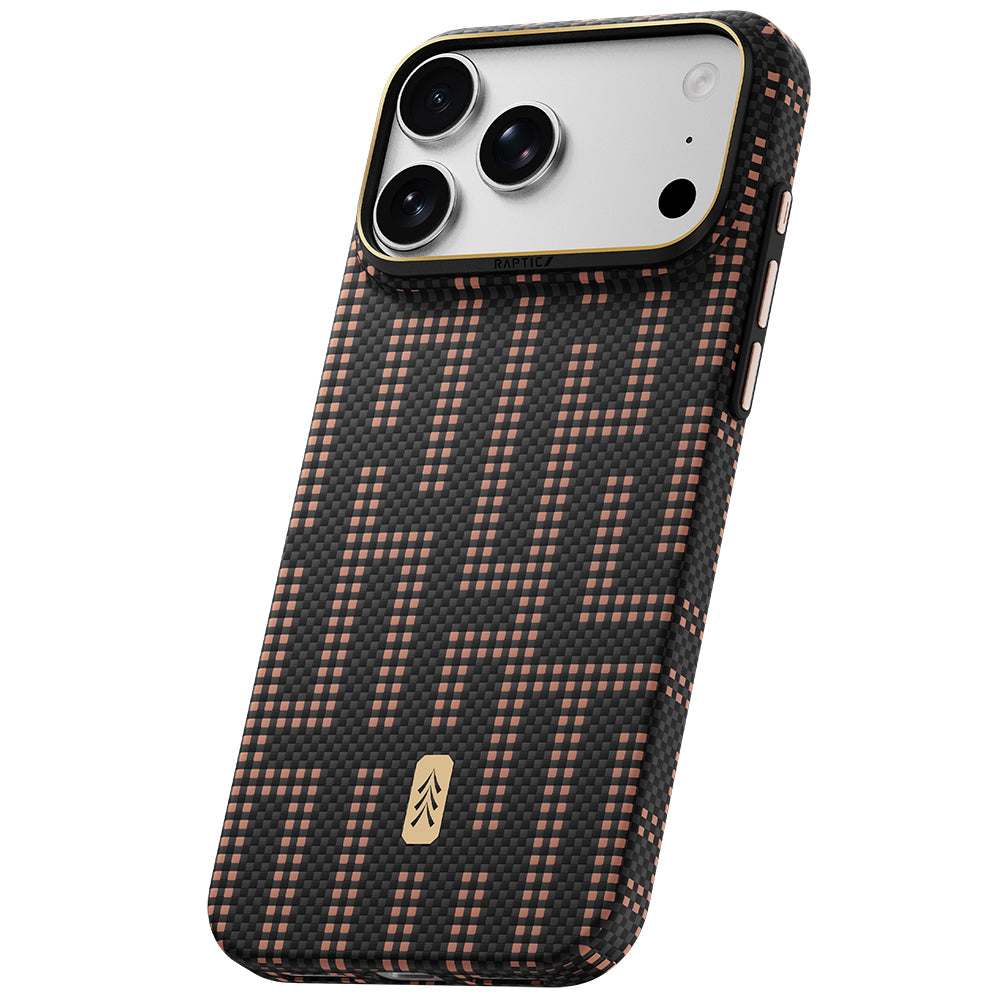Apple iPhone 18 Pro Kılıf M-safe Şarj Özellikli Raptic Aramid Skin Serisi Karbon Kapak