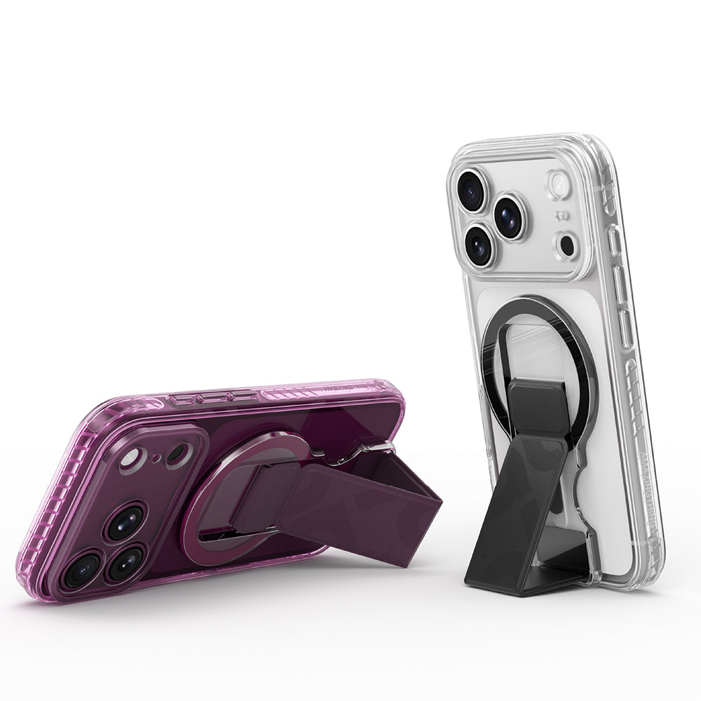 Apple iPhone 18 Pro Kılıf M-safe Şarj Özellikli Standlı Amazingthing Titan Pro Grip Stand Serisi Kapak
