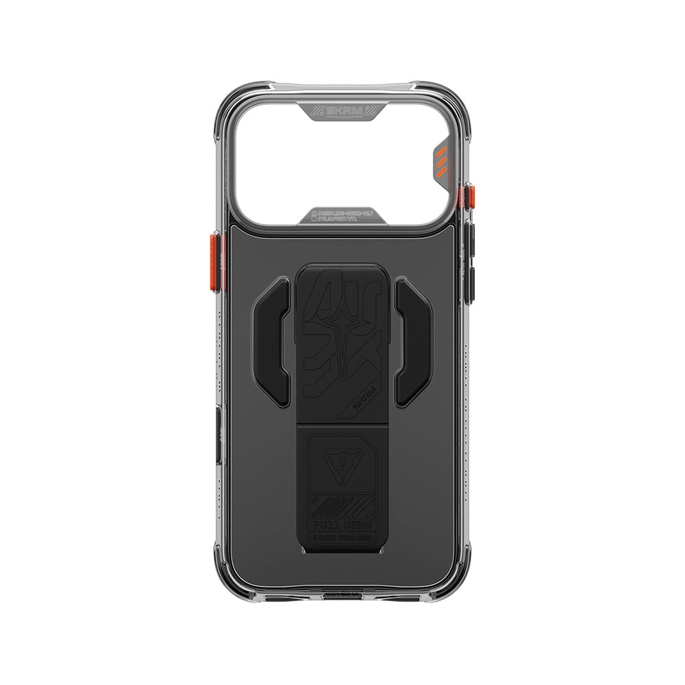 Apple iPhone 18 Pro Kılıf M-safe Şarj Özellikli Teknoloji Desenli Skinarma Helio CE Mag Charge Standlı Kapak
