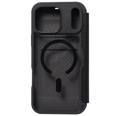 Apple iPhone 18 Pro Kılıf M-safe Şarj Özellikli Vegan Deri Tasarımlı Şeffaf Arka Yüzey Kartlıklı Raptic Urban Folio Serisi Kapak