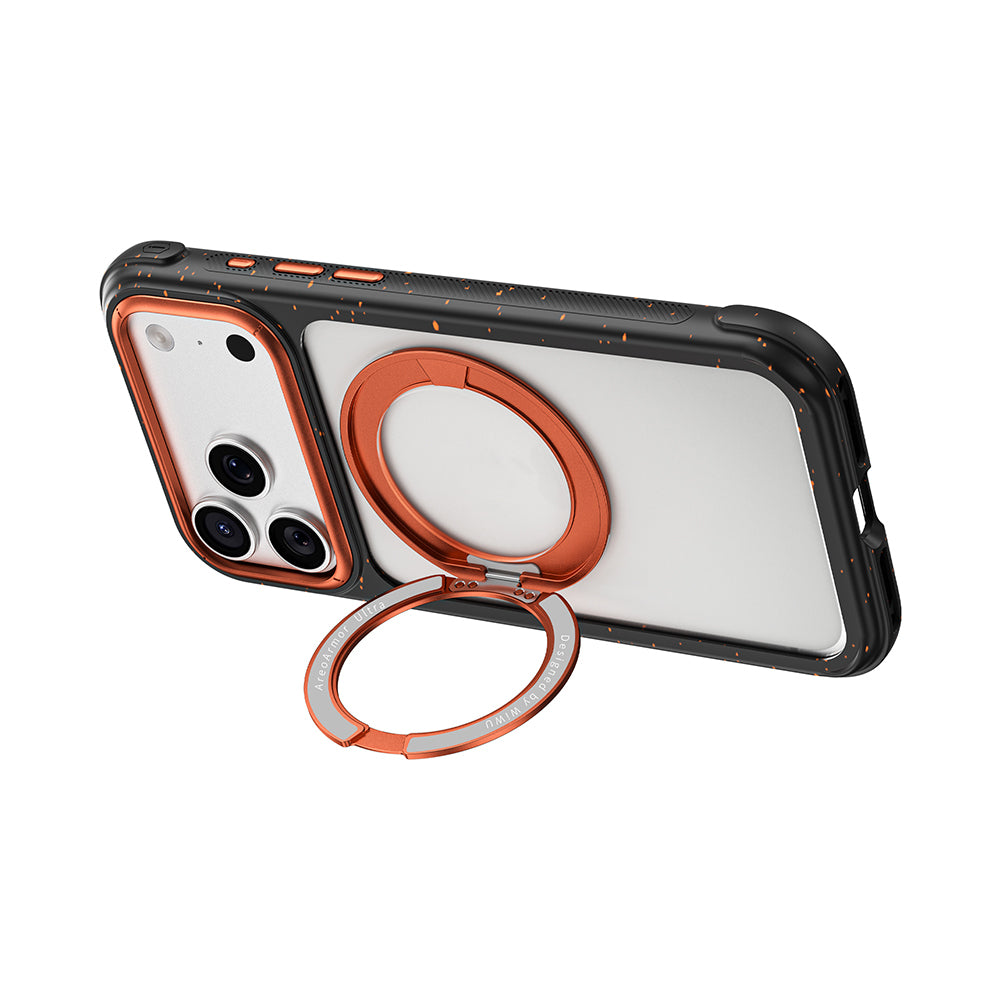 Apple iPhone 18 Pro Kılıf M-safe Şarj Özellikli Wiwu AA-203 AeroArmor Ultra Serisi Airbag Tasarımlı Standlı Kapak