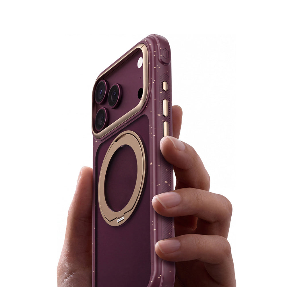 Apple iPhone 18 Pro Kılıf M-safe Şarj Özellikli Wiwu AA-203 AeroArmor Ultra Serisi Airbag Tasarımlı Standlı Kapak