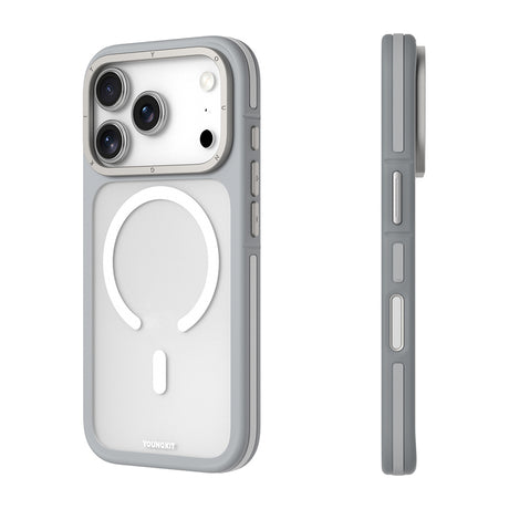 Apple iPhone 18 Pro Kılıf M-safe Şarj Özellikli Youngkit Rock Sand Serisi Kapak