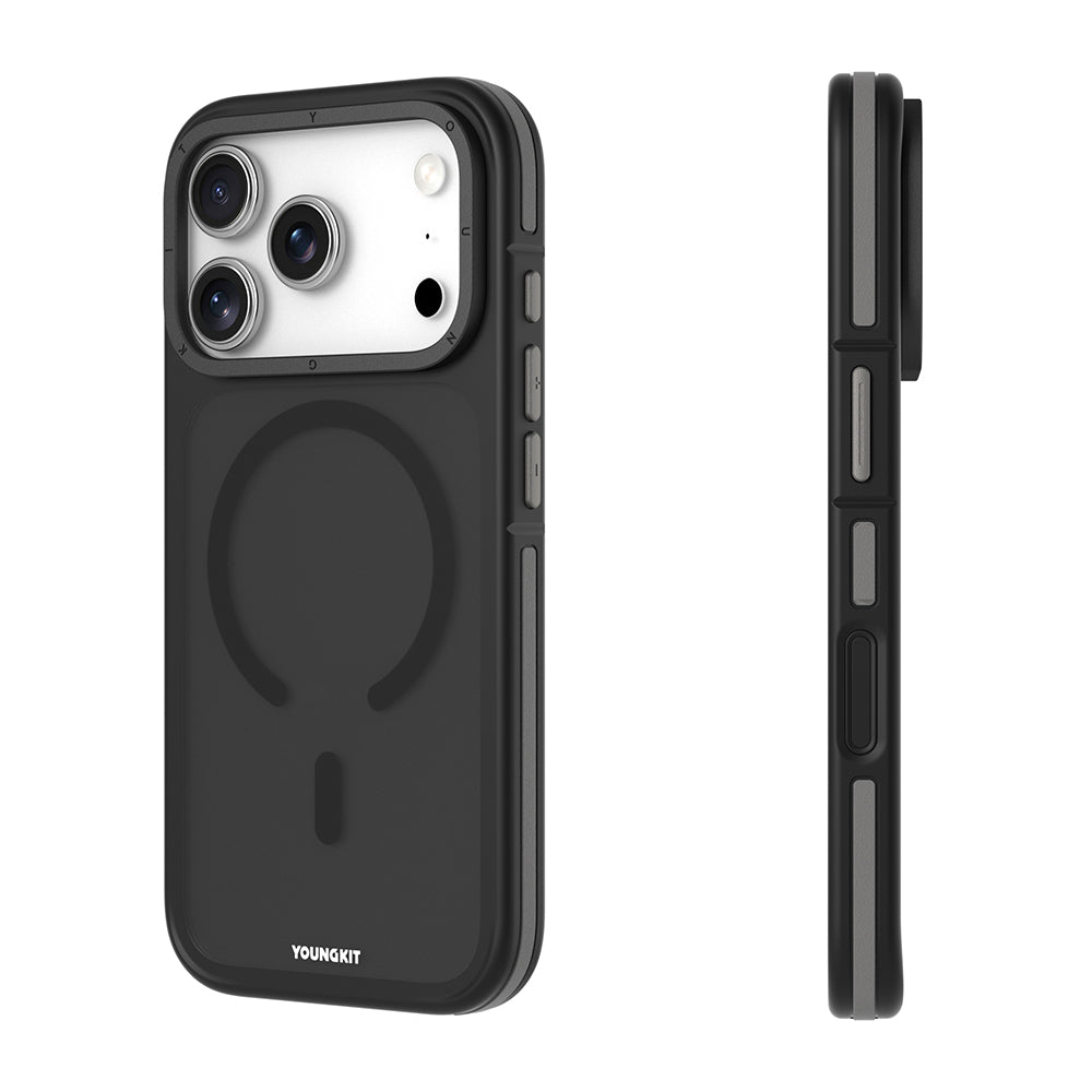 Apple iPhone 18 Pro Kılıf M-safe Şarj Özellikli Youngkit Rock Sand Serisi Kapak