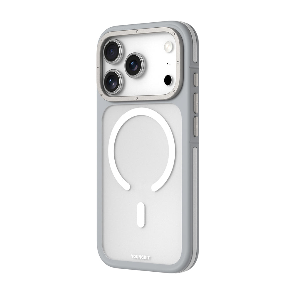 Apple iPhone 18 Pro Kılıf M-safe Şarj Özellikli Youngkit Rock Sand Serisi Kapak