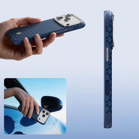 Apple iPhone 18 Pro Kılıf M-Safe Şarj Özellikli Yükseltilmiş Kamera Çerçeveli Benks ArmorGrid ArmorEdge X9 Serisi Kevlar Karbon Kapak