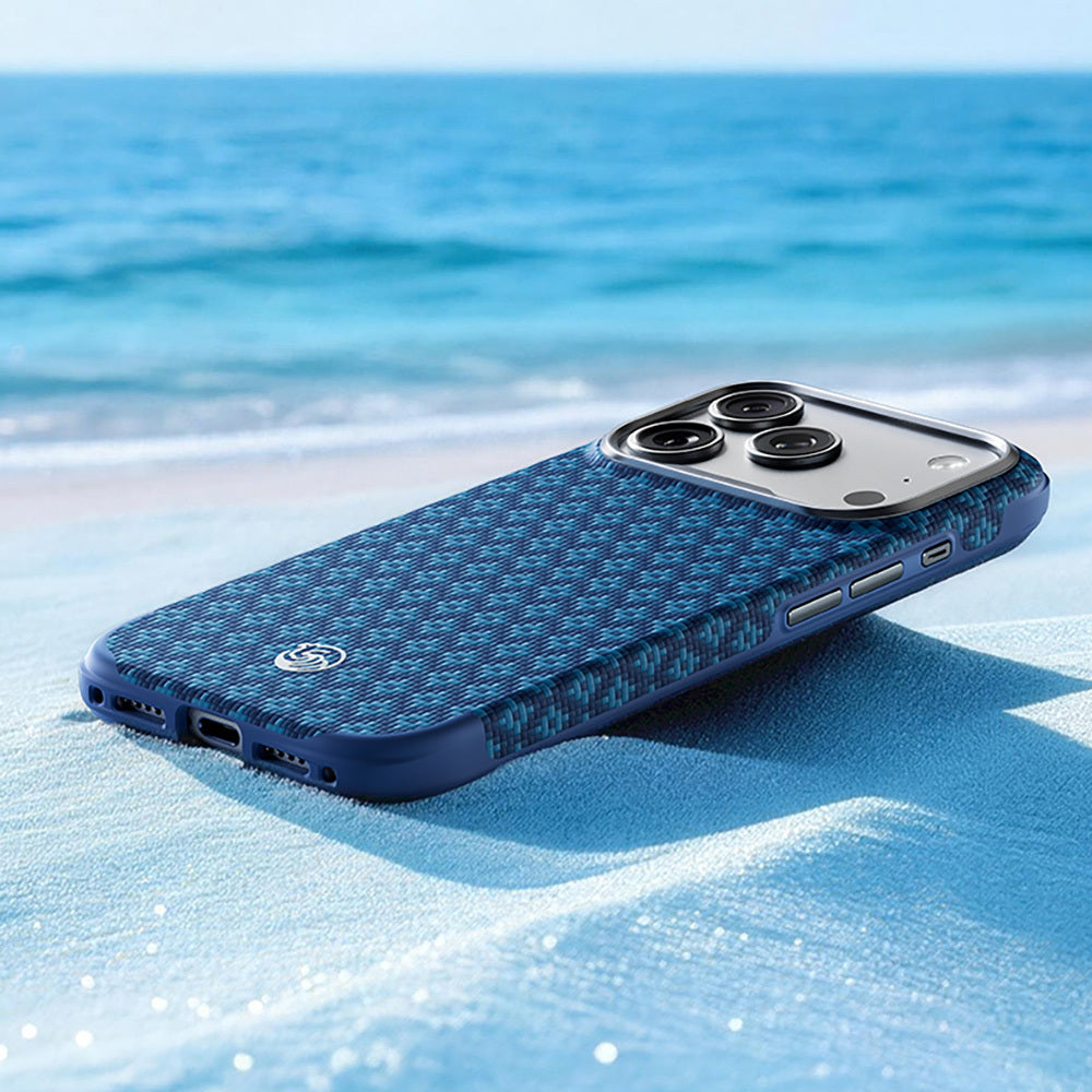 Apple iPhone 18 Pro Kılıf M-Safe Şarj Özellikli Yükseltilmiş Kamera Çerçeveli Benks ArmorGrid ArmorEdge X9 Serisi Kevlar Karbon Kapak