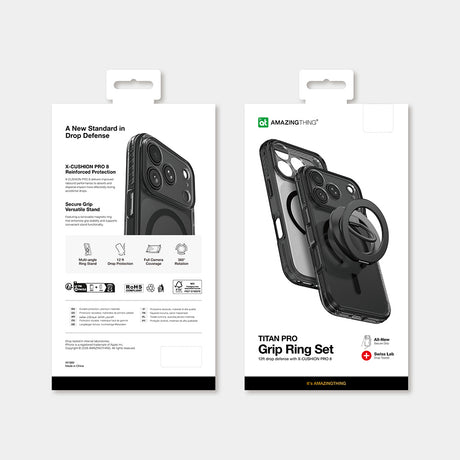 Apple iPhone 18 Pro Kılıf M-safe Şarj Özellikli Yüzük Standlı Amazingthing Titan Pro Grip Ring Serisi Kapak