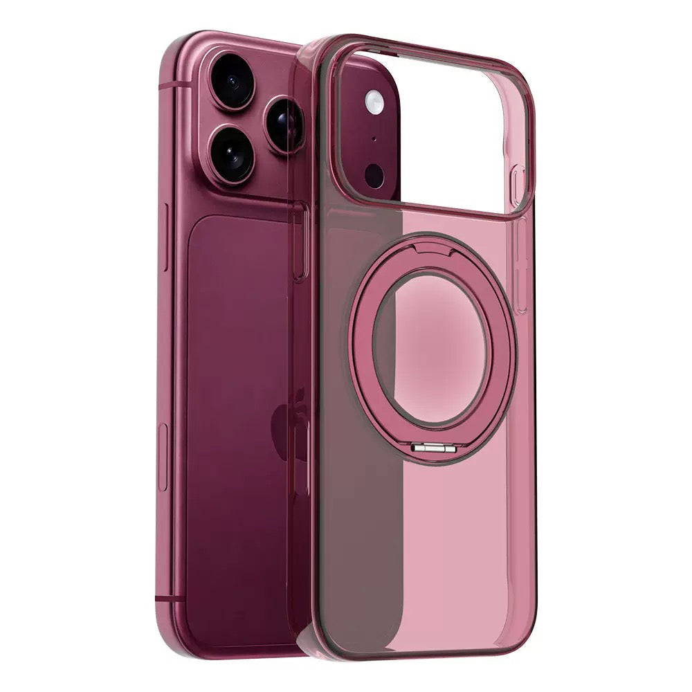 Apple iPhone 18 Pro Kılıf M-Safe Şarj Özellikli Zore Luzer 360 Standlı Kapak