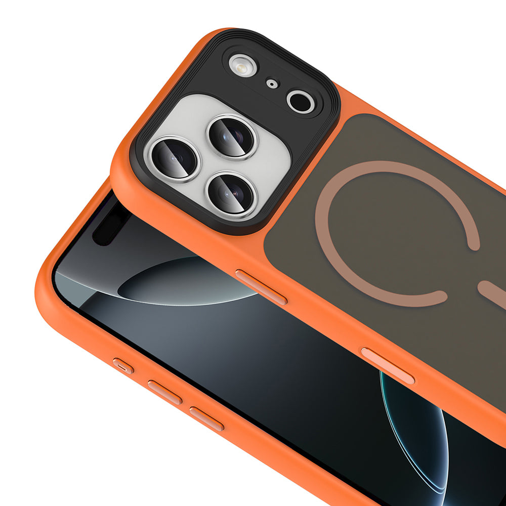 Apple iPhone 18 Pro Kılıf Mat Arka Yüzey Wireless Şarj Özellikli Zore Flet M-safe Kapak