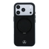 Apple iPhone 18 Pro Kılıf Mercedes Benz Orjinal Lisanslı M-safe Şarj Özellikli 360 Derece Dönebilen Standlı Metal Logolu PU Kapak