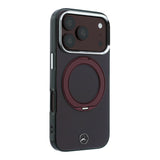 Apple iPhone 18 Pro Kılıf Mercedes Benz Orjinal Lisanslı M-safe Şarj Özellikli 360 Derece Dönebilen Standlı Metal Logolu Sert PC Kapak